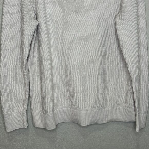 Lululemon Sweater Mens Large Gray Crewneck Coolmax Cotton Blend Textured Knit - Picture 4 of 7